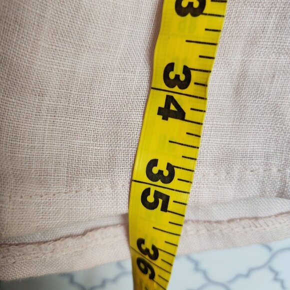 Francesca Bettin 100% Linen‎ Shift Dress S Layered Bell Sleeves Pink Made Italy - Picture 8 of 16